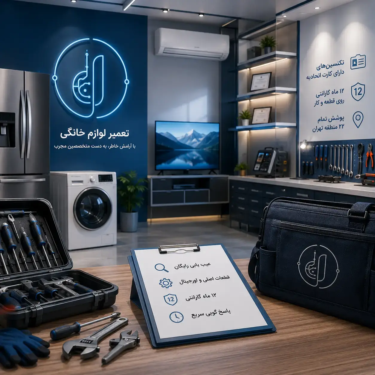 تیم حرفه‌ای تعمیرکاران لوازم خانگی تعمیرکار در تهران